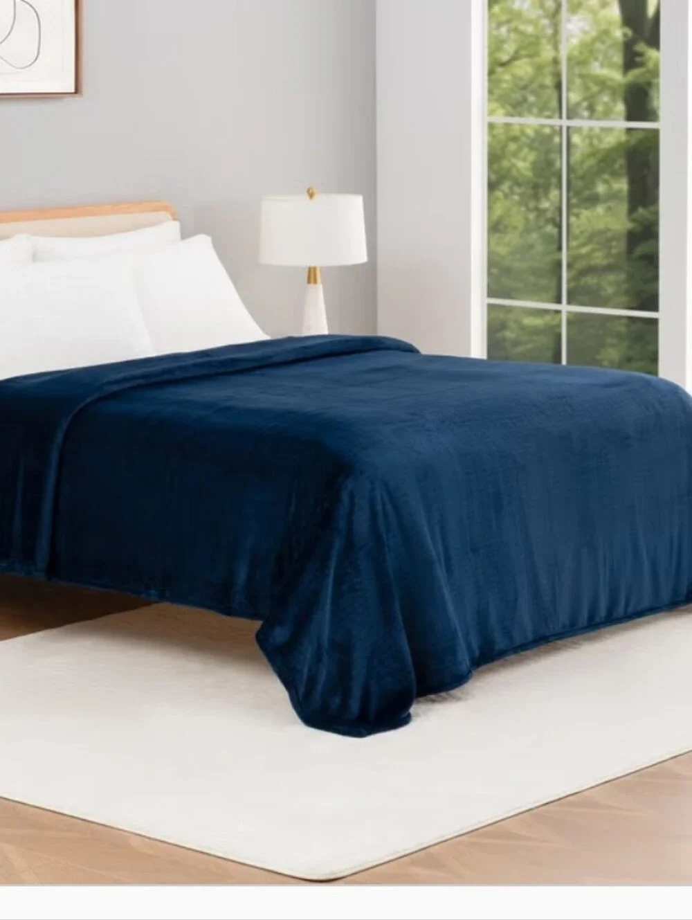Berkshire Herringbone Plush Blanket - Navy , King